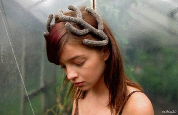 Antlers Headpiece in Taupe