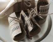 Burlap Jute Napkin Rings Black