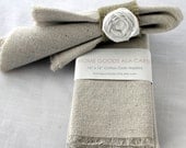 12 Cloth Napkins Unbleached Cotton Set of 12