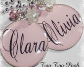PERSONALIZED Light Pink Bezel  Pendant Necklace