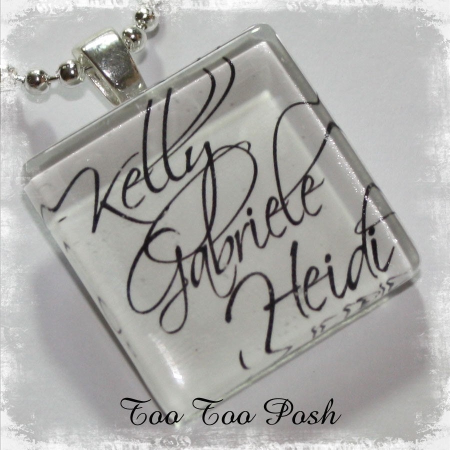Personalized Glass Tile Mother's Necklace