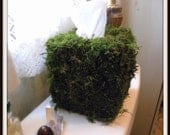 Moss Tissue Box Cover-Preserved Moss Woodland forest tissue box cover