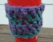 Summer Sale 20% off w/ code "Summer"  Clearing Out Sale Handspun Teal & Purple Coffee Sleeve Pair w/ Starbucks gift card