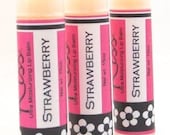 Strawberry Lip Balm, Kiss(tm), fruity flavored, twist up tube, creamy moisturizing recipe