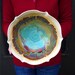 Flower Serving Bowl - 8 cups, Turquoise Sunset Glaze handmade stoneware pottery