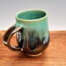 Pottery Mug or Beer Stein For Him Turquoise metallic Brown Farmhouse Morning