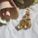14K Gold Filled Earrings with Large Honey Champagne Czech Teardrop, Artisan Jerwelry