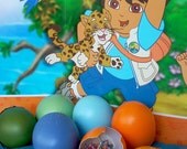 Cascarones (Confetti Eggs), TWO DOZEN, Go Diego Go Colors, for a Birthday Celebration