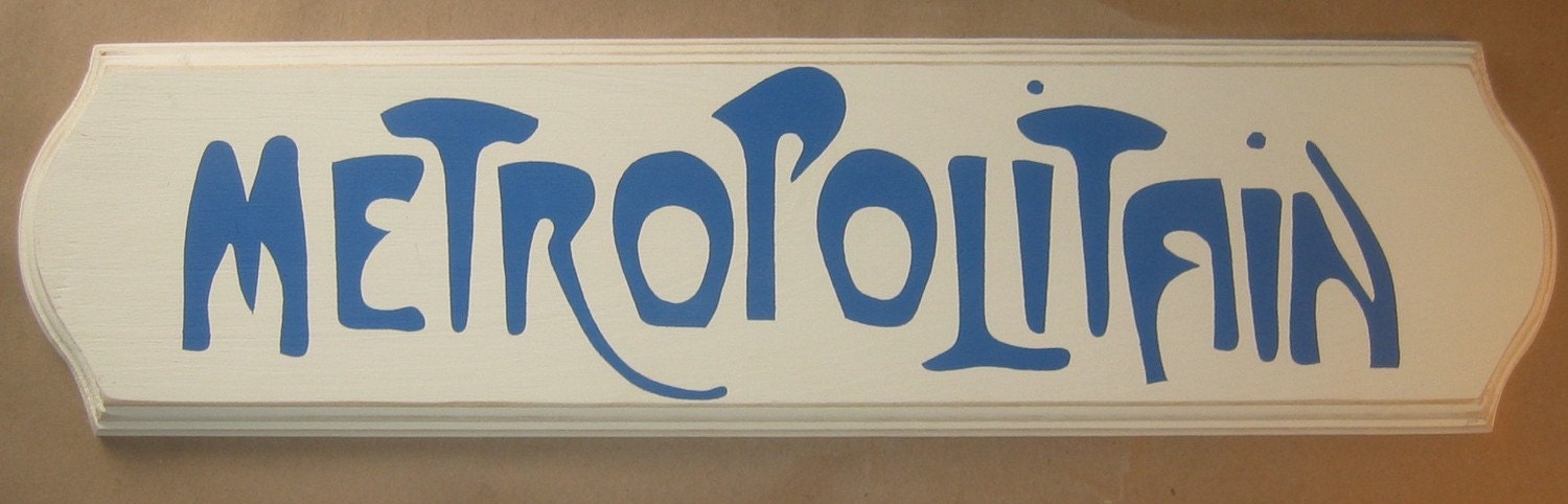 Vintage Style Paris Subway Metropolitan Sign, Metro, France, Replica, Wooden