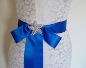Bridal Sash Satin Ribbon Sash - Wedding Sashes - Peacock Blue Bridal Belt something blue