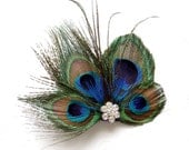 Peacock Wedding Fascinator, Bridesmaids Hair Accessory, Peacock Feather Hair Clip, Bridal Fascinator, wedding hair accessories