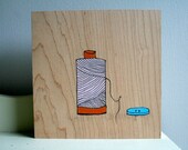 a blue button
