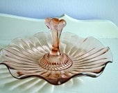 Pink Depression Glass Sandwich Server