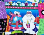 Polar Bears Small Lap Quilt Christmas Sofa Throw