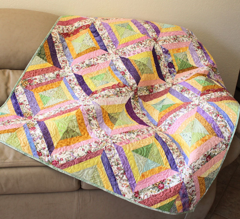 My Crazy Garden Strings Lap Quilt or Sofa Throw