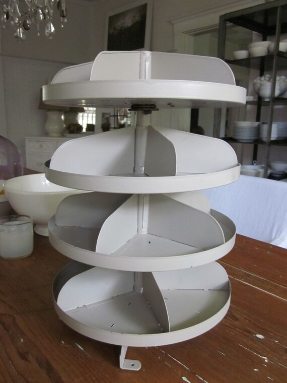 Vintage industrial hardware store rack turntable by whiteseason