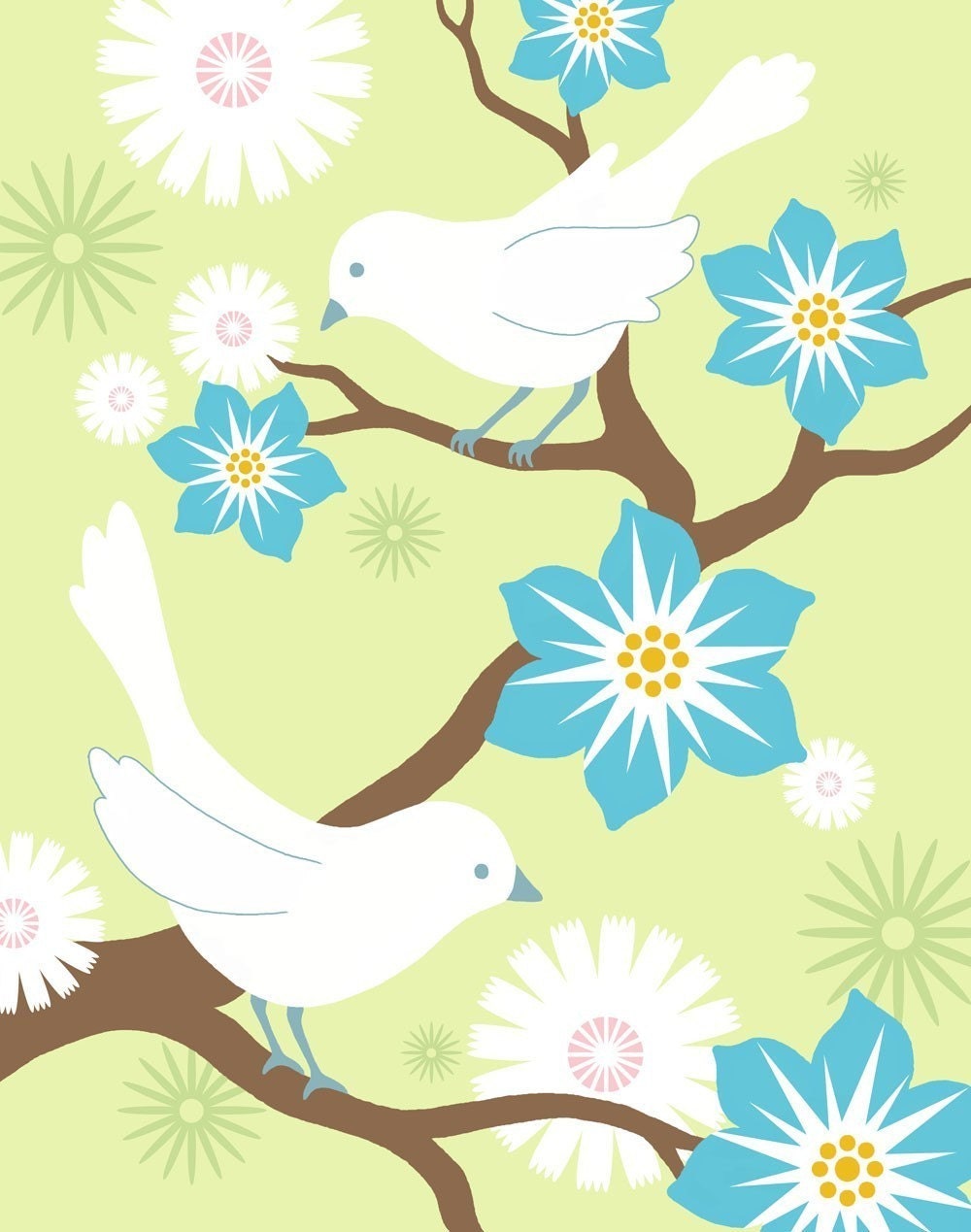 Birds on a Branch Art Print