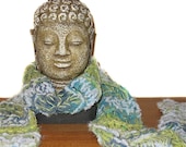 Knit Scarf for Man or Woman / Boho Chic / Deep Teal Cedar Quarry Blue Green Aqua Turquoise / Mermaid's Treasure