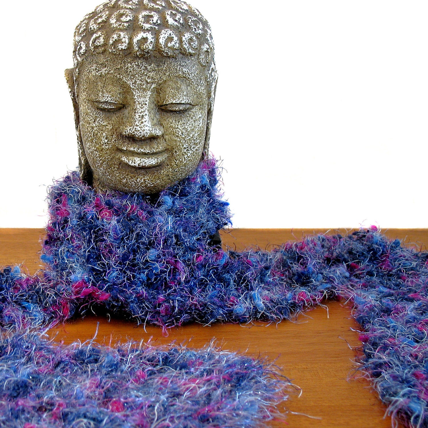 Knit Neck Scarf / Grape Goddess / Phlox Purple Honeysuckle Pink Midnight Blue / Winter Fashion Accessories