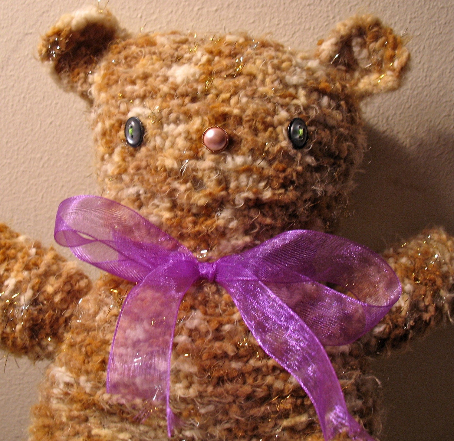 Knit Teddy Bear / Rupert the Lovable / Shabby Chic