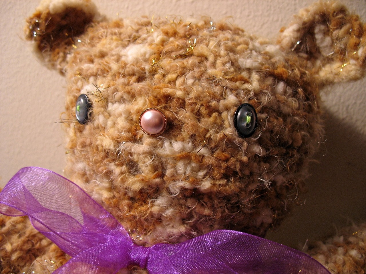 Knit Teddy Bear / Rupert the Lovable / Shabby Chic