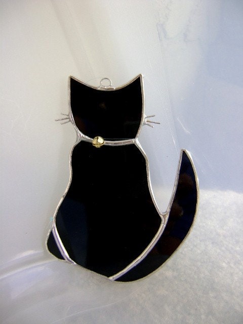 Black Cats Stained Glass Ornament Mothers Day Birthday Graduation Easter Yule Solstice Gift Original Design
