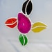 Retro Flower Stained Glass Suncatcher Psychedelic Hippie Easter Mothers Day Wedding Graduation Spring Birthday Gift Original Design