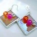 Peach Tangerine Tango Orange Earrings Glass Iridescent Summer Mothers Day Autumn Graduation Wedding Birthday Teen Gifts
