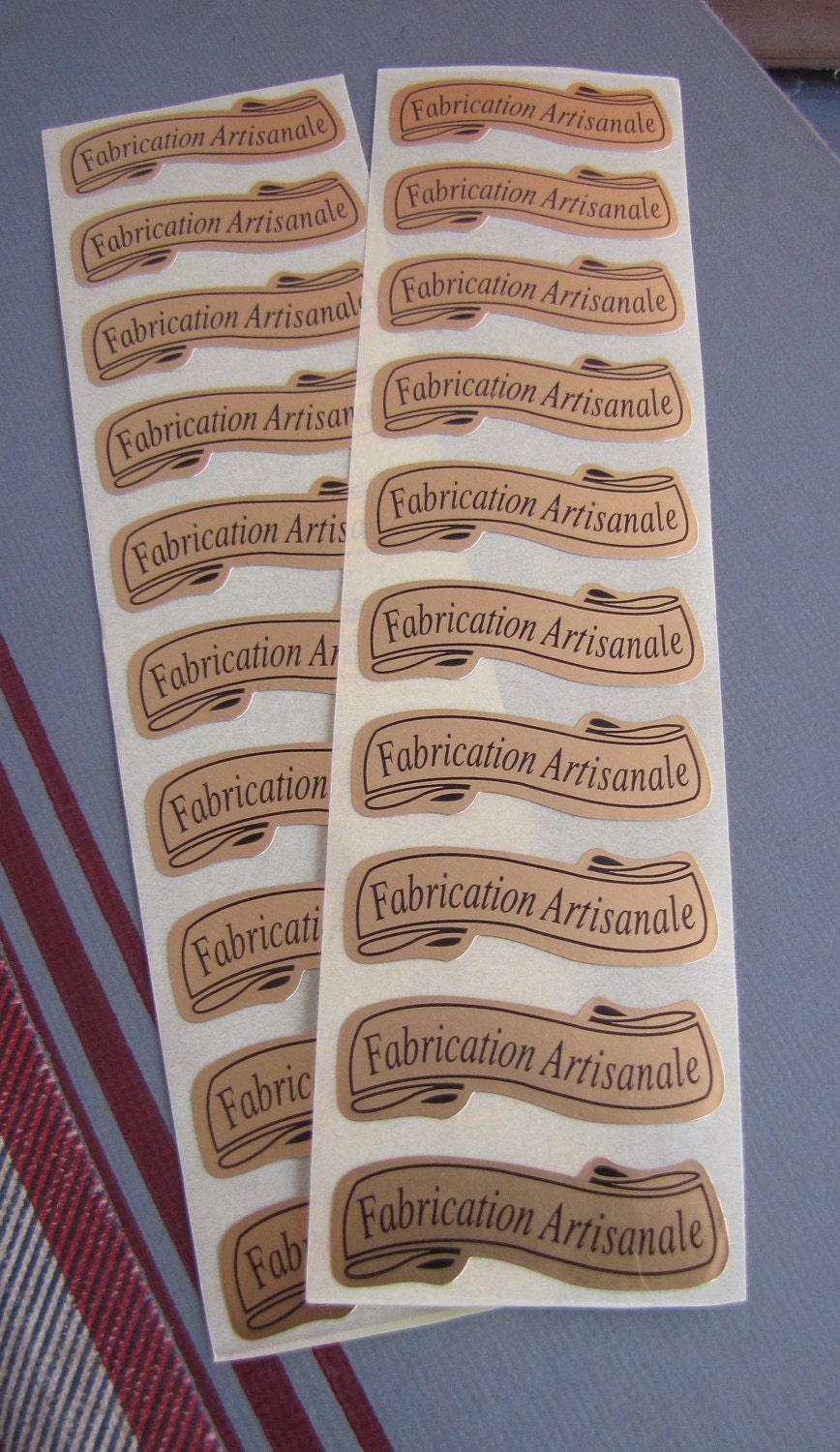 20 x Fabrication Artisanale Handmade French Stickers for Altered Art Collage etc