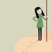 On the summit of the Cupcake Print 8 x 11.5 - girl in greens climbing a mountain muffin