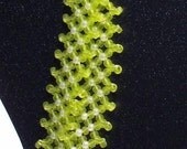 Beaded Necklace in a Lace Pattern of Spring Green