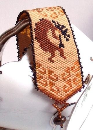 Bracelet Peyote, Plus Size Bracelet,  Handbeaded Kokopelli