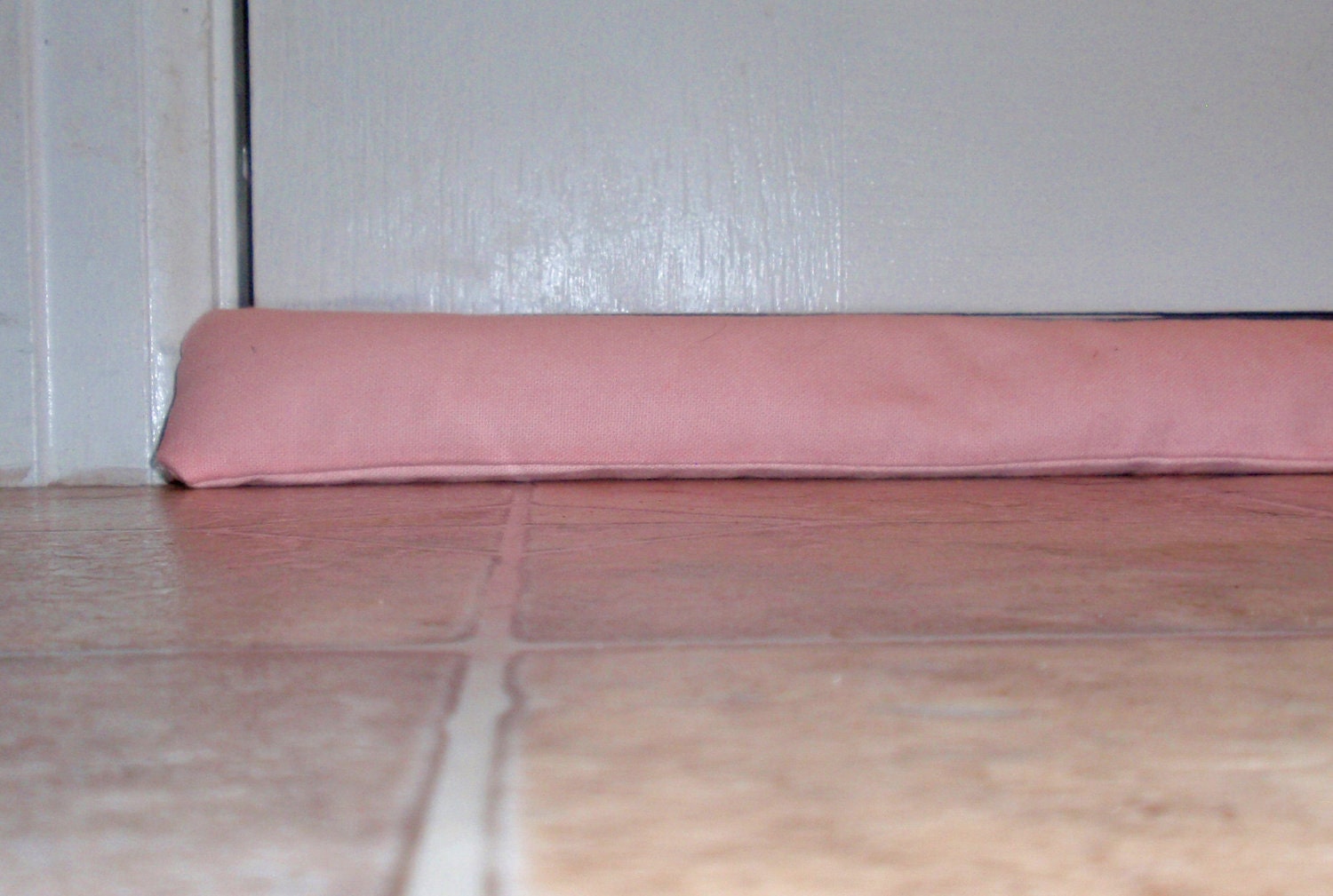 Draft Stopper - Handmade AROMATIC Balsam Fir and Rice sewn with Heavy Weight Duck Cloth in Peach