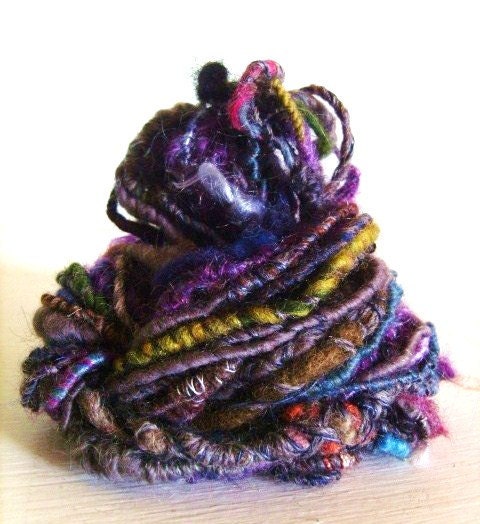 Hand Spun Corespun Coil Bulky Art Yarn 'Hebridean amble' 24yards