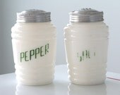 Hazel Atlas Milk Glass Salt & Pepper Range Shakers