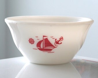SALE - McKee Red Ships Mixing Bowl
