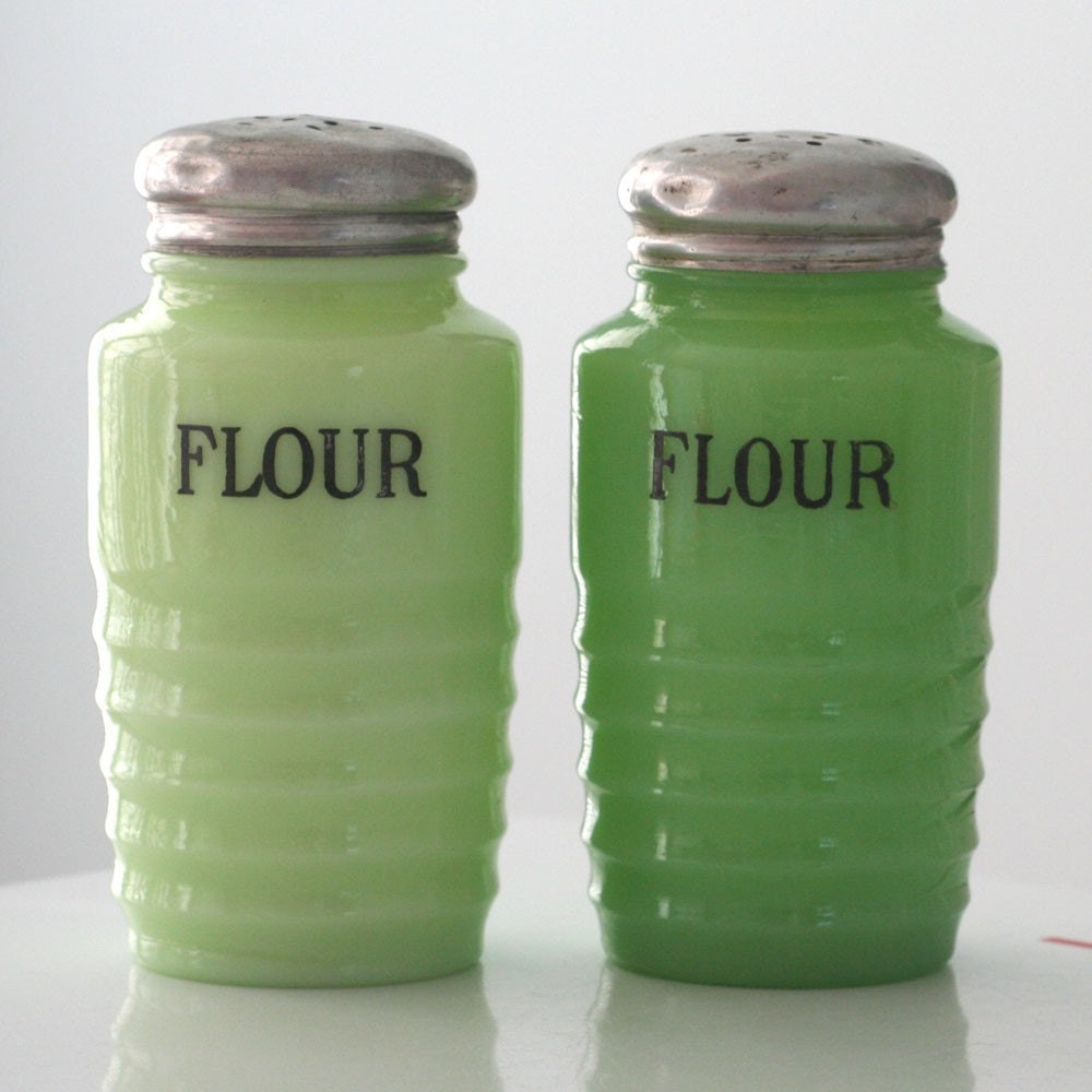 Jeannette Light Jadite Salt and Pepper Shakers
