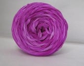 Hand Dyed T Shirt Yarn- Marbled Neon Purple 60 Yards