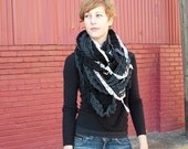 The Medusa......... Mini Medusa Style Infinity Scarf in Charcoal and Black