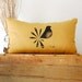 Mod Bird Pillow - in Mustard Yellow - by Bark Decor