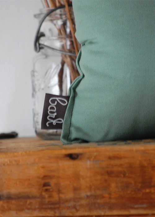 Mod Bird Hand Printed Pillow - in Patina - by Bark Decor - As seen on ABC's Better With You
