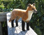 Needle Felted Red Fox Sculpture: Custom OOAK, Totem Animal