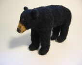 Needle Felted Black Bear Sculpture: Custom OOAK
