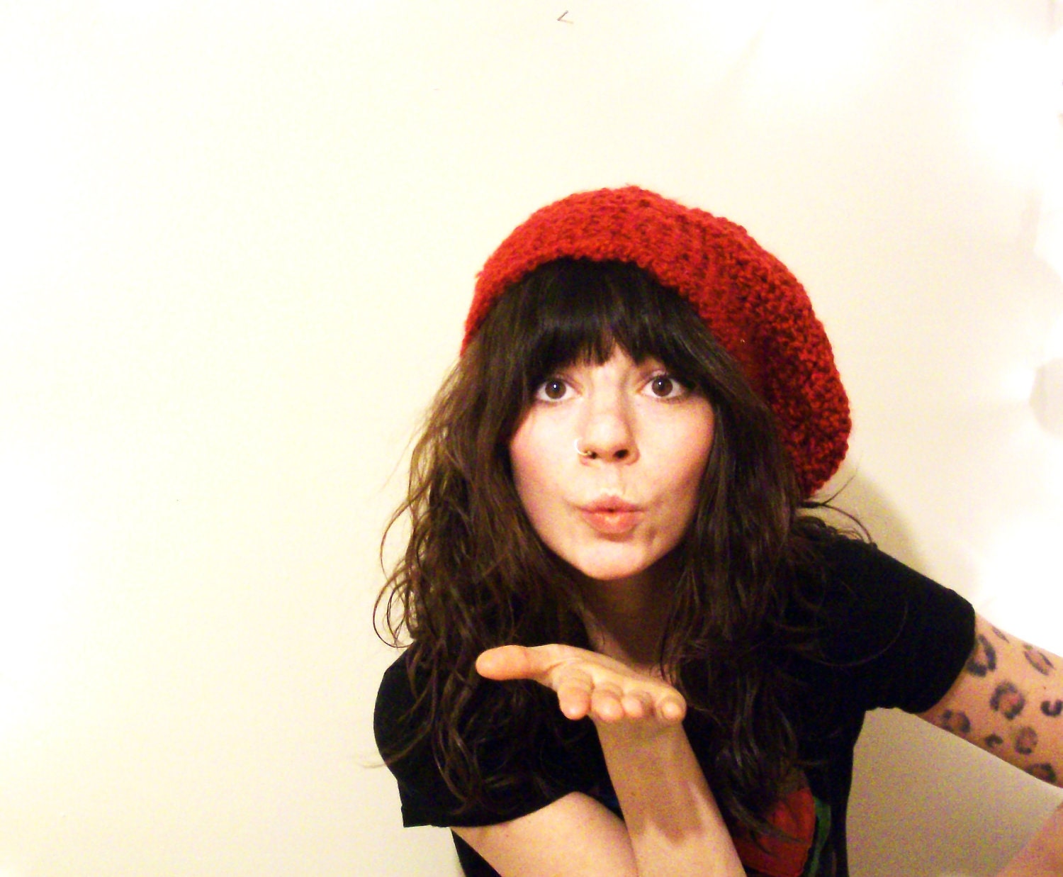 Kiss me, Valentines Day Beret