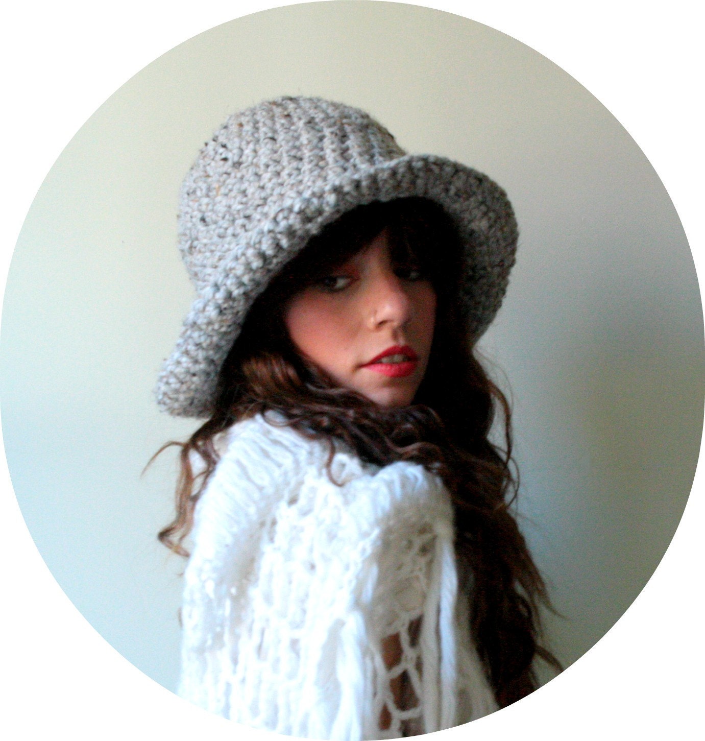 Floppy Winter Hat, Pewter Gray