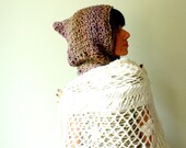 crochet hooded cowl. hooded scarf. lavendar and lilac purple. one size. all seasonal. made to order in 3 days