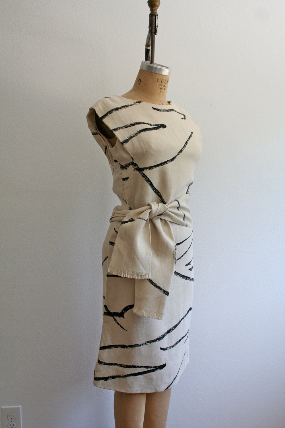 vintage Linen Brushstroke dress