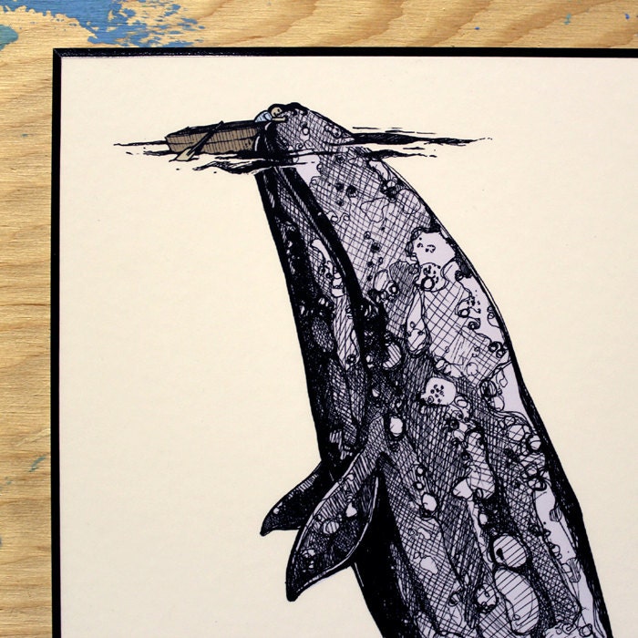 Whale Hugger Illustration Gallery Plaque