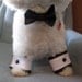 Dog Bow Tie and Cuffs Set Black Satin Wedding Formal Wear