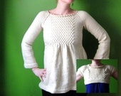 PDF knitting pattern- smocked empire tunic and micro sweater